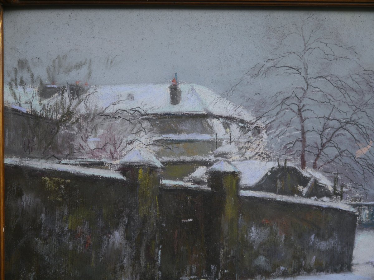 Pierre Jacques Pelletier (1869-1931). Snowy Street-photo-3