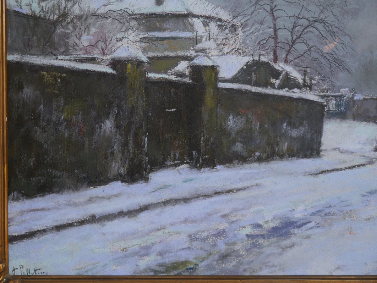 Pierre Jacques Pelletier (1869-1931). Snowy Street-photo-2
