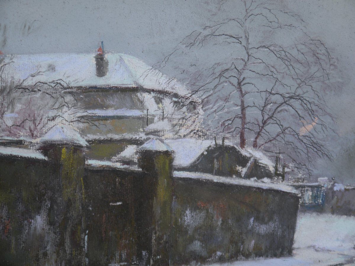 Pierre Jacques Pelletier (1869-1931). Snowy Street-photo-3