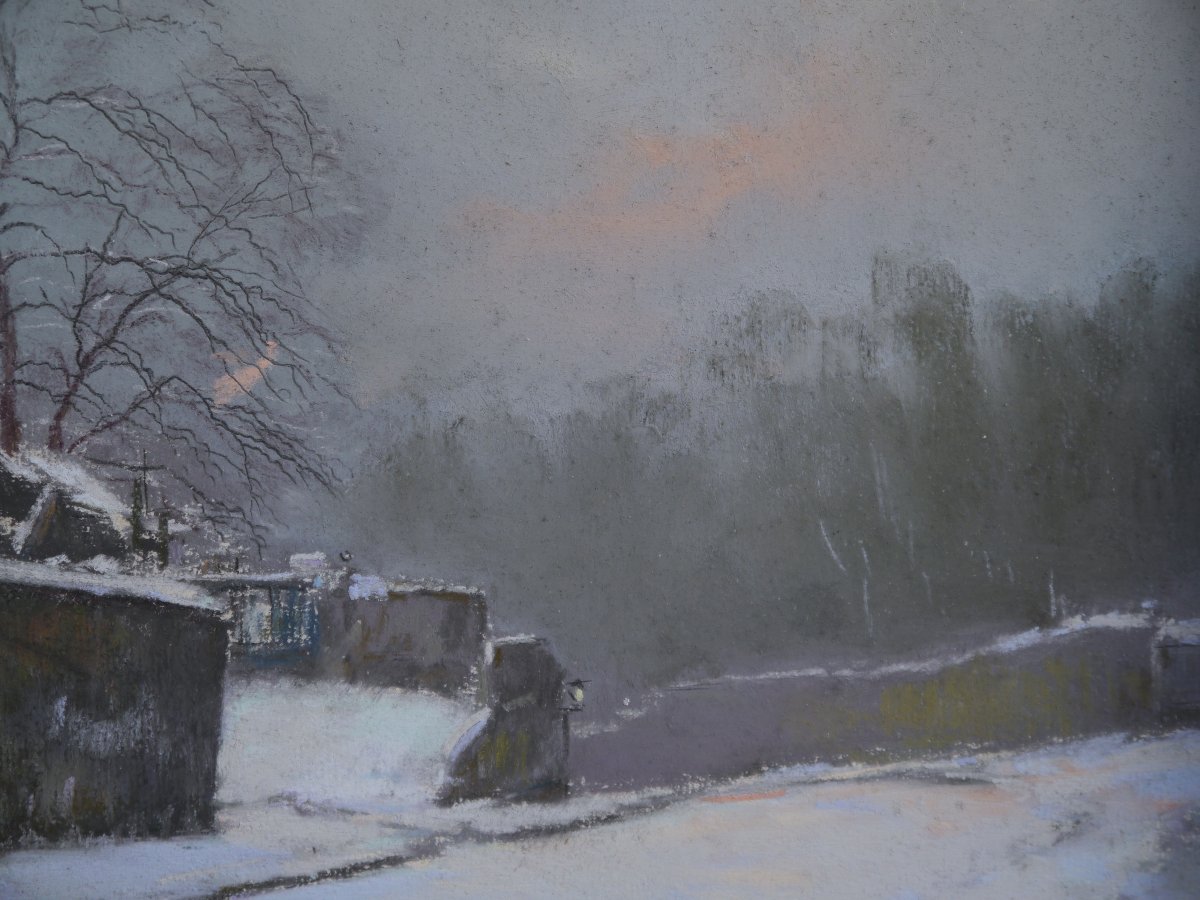 Pierre Jacques Pelletier (1869-1931). Snowy Street-photo-4