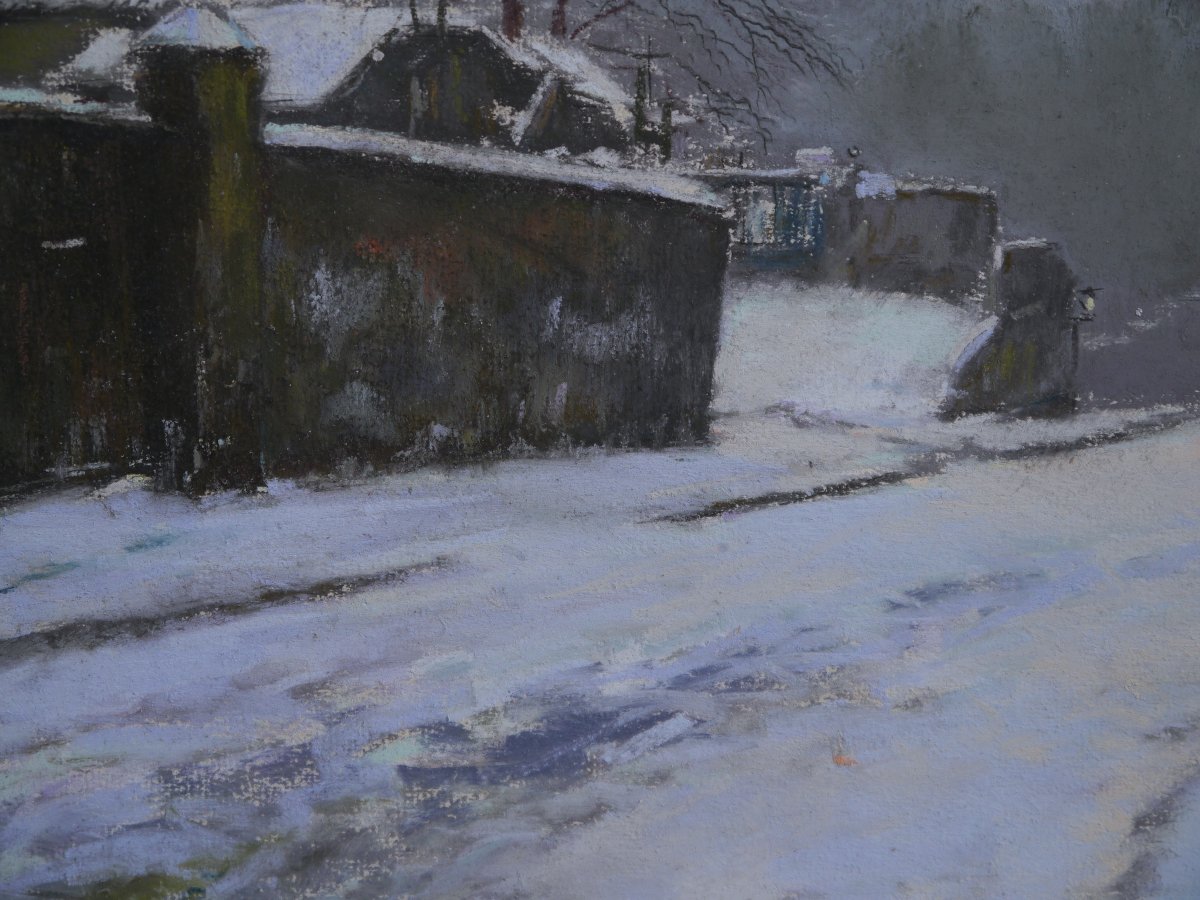 Pierre Jacques Pelletier (1869-1931). Snowy Street-photo-5