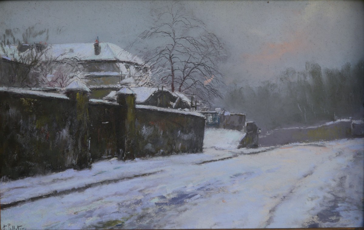 Pierre Jacques Pelletier (1869-1931). Snowy Street