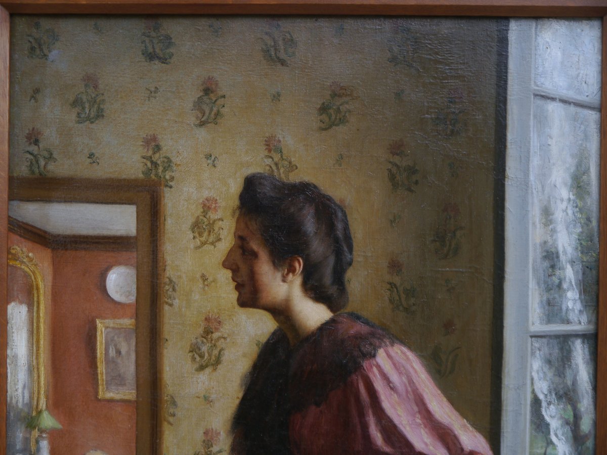 Alfred Jacques Boisson (1866-1947). Return From The Garden, 1895-photo-3