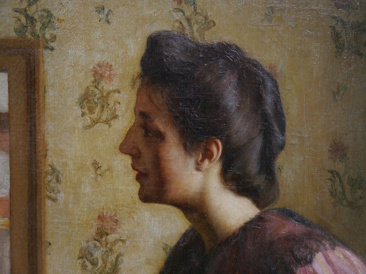 Alfred Jacques Boisson (1866-1947). Return From The Garden, 1895-photo-4