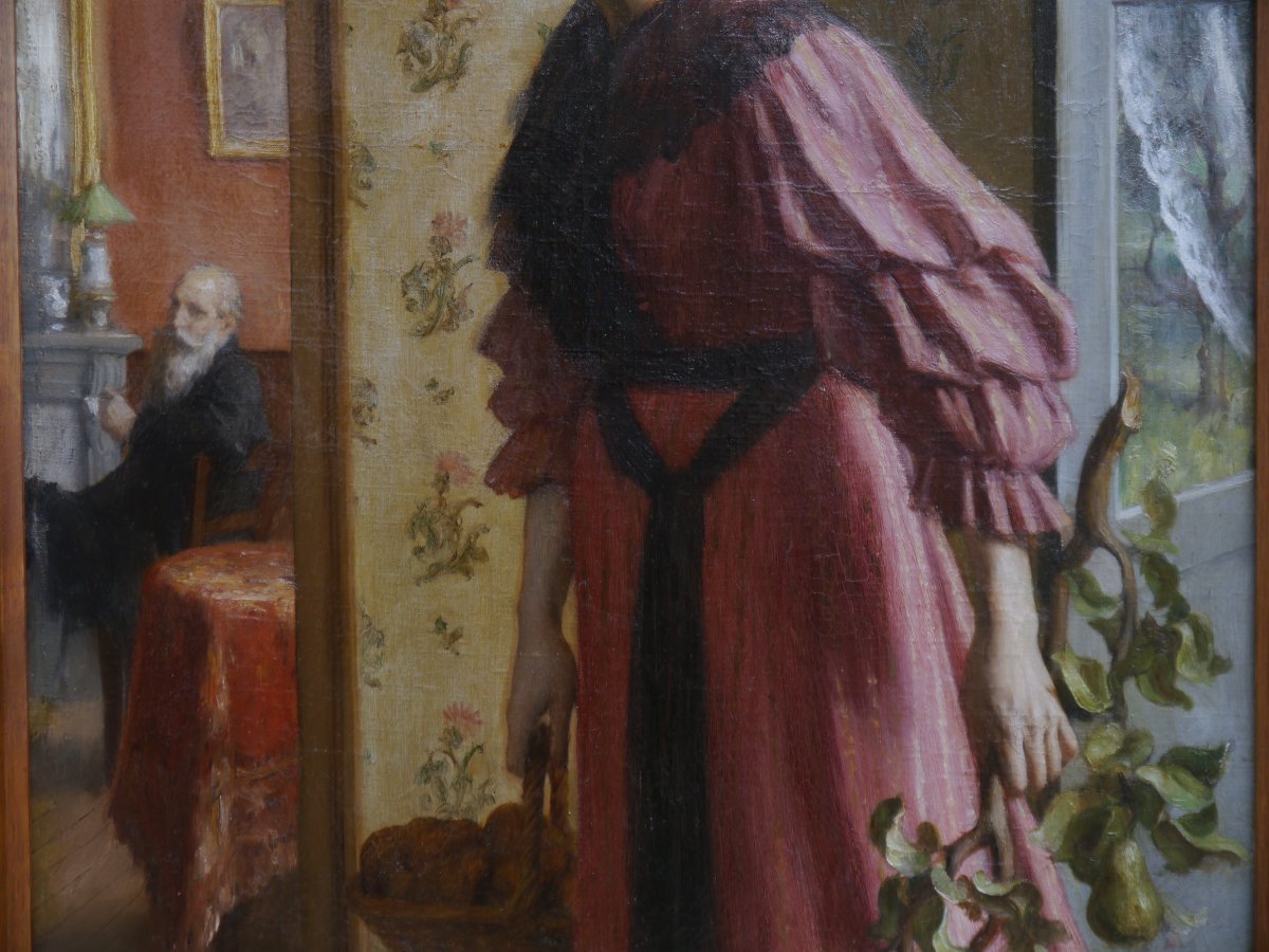 Alfred Jacques Boisson (1866-1947). Return From The Garden, 1895-photo-1