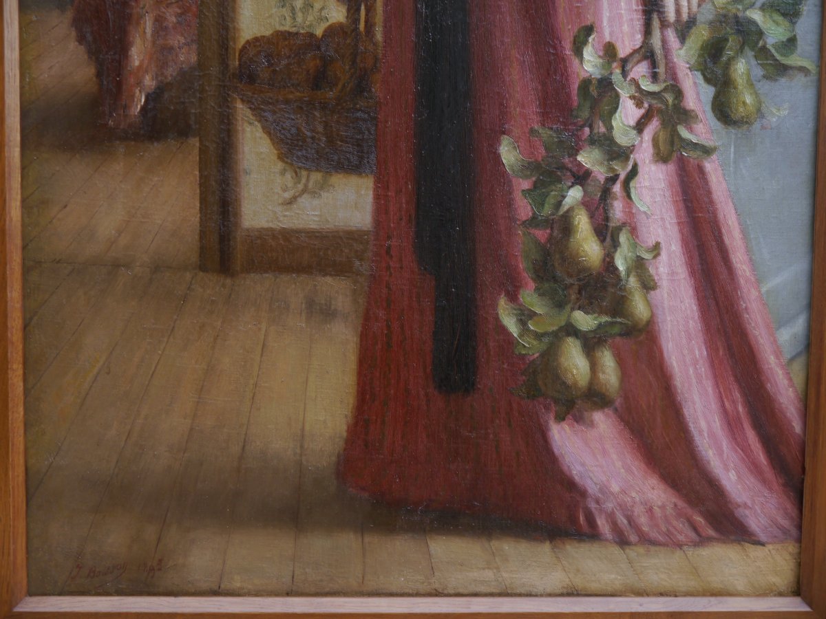 Alfred Jacques Boisson (1866-1947). Return From The Garden, 1895-photo-6