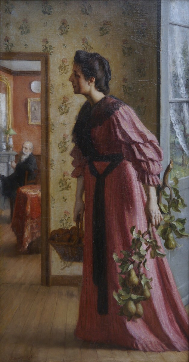 Alfred Jacques Boisson (1866-1947). Return From The Garden, 1895