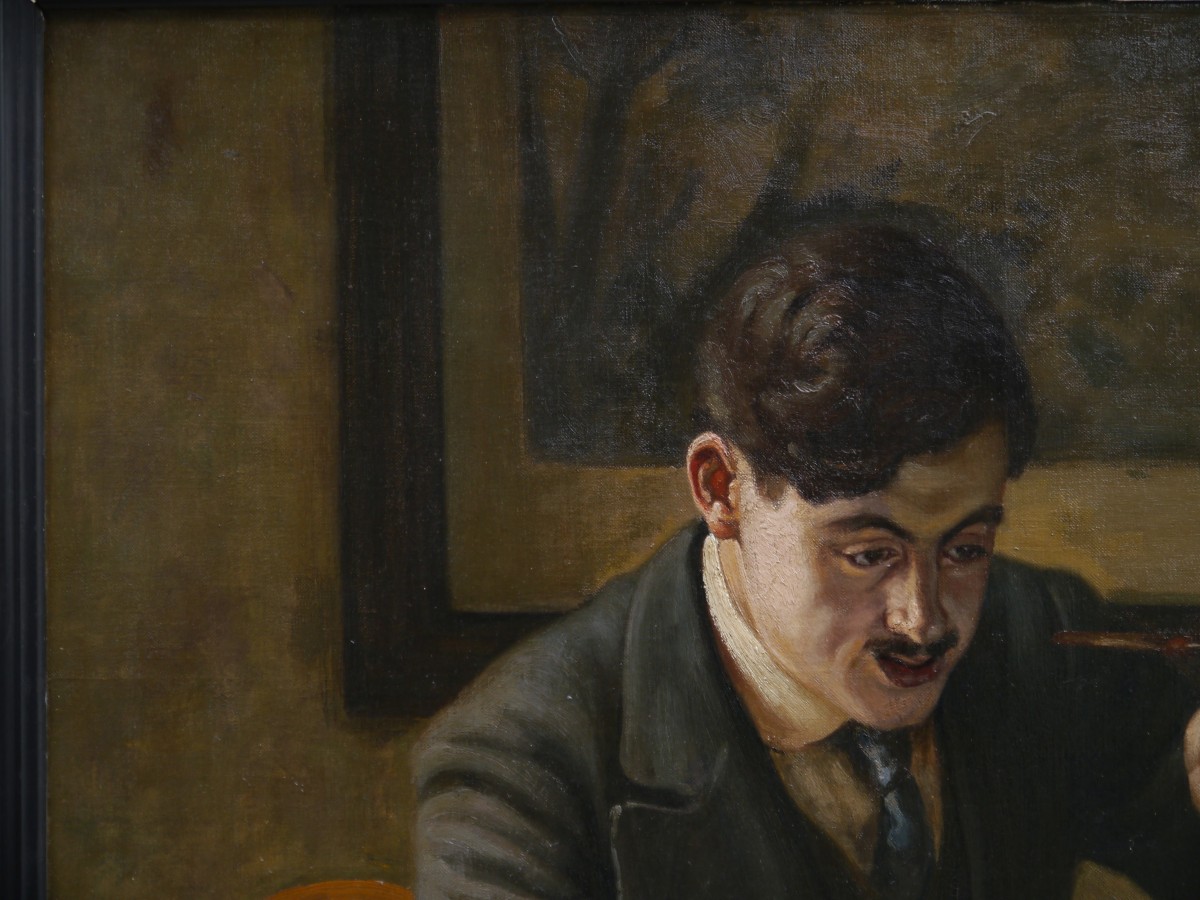 Autoportrait à la lecture 1913. Charles Kunstler (1887-1977)-photo-3