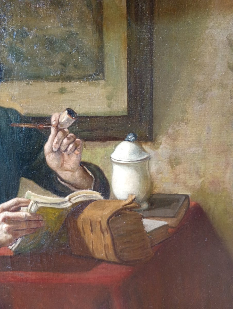 Self-portrait Reading, 1913. Charles Kunstler (1887-1977)-photo-2