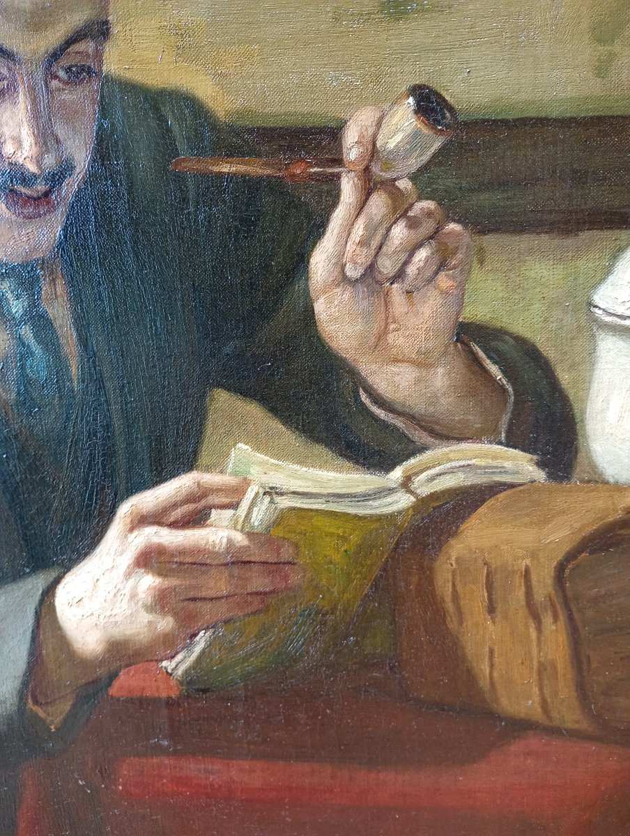 Self-portrait Reading, 1913. Charles Kunstler (1887-1977)-photo-5