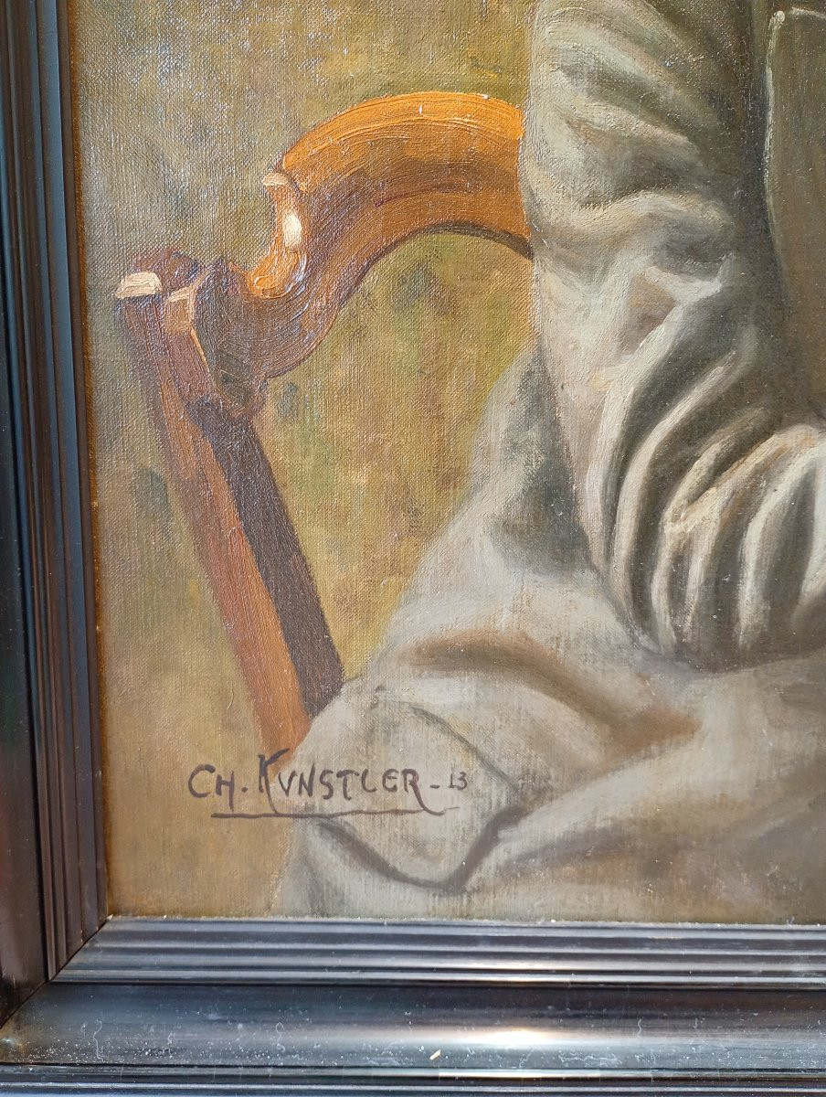 Self-portrait Reading, 1913. Charles Kunstler (1887-1977)-photo-6