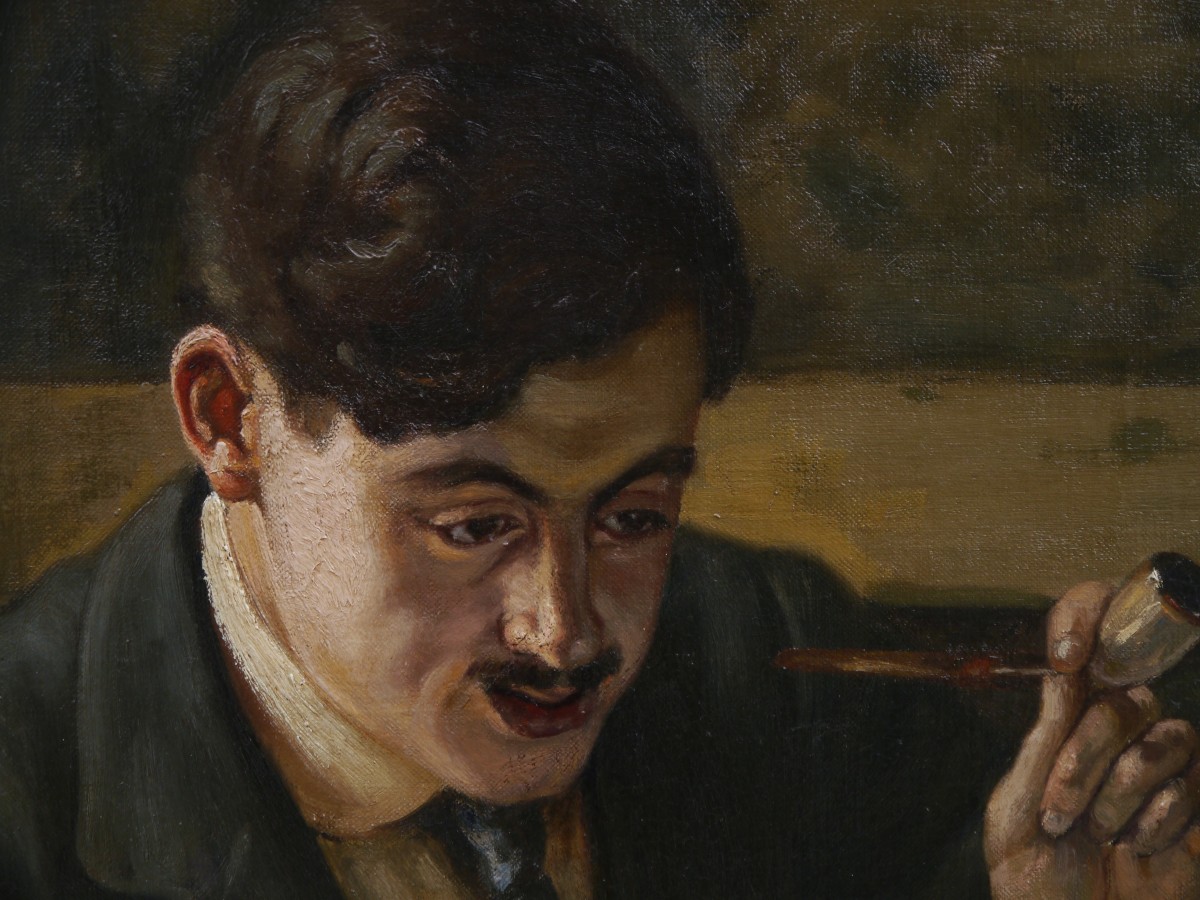 Autoportrait à la lecture 1913. Charles Kunstler (1887-1977)-photo-4