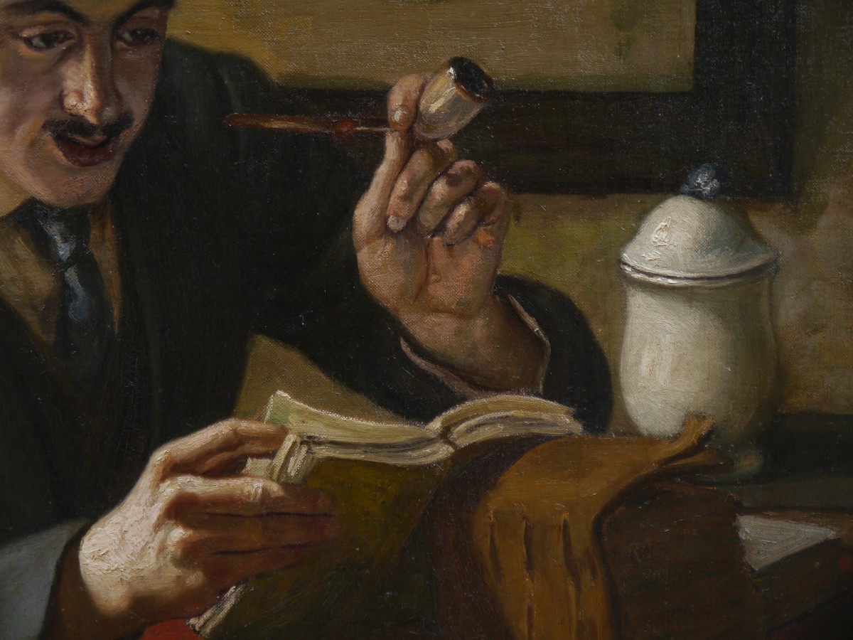 Autoportrait à la lecture 1913. Charles Kunstler (1887-1977)-photo-5