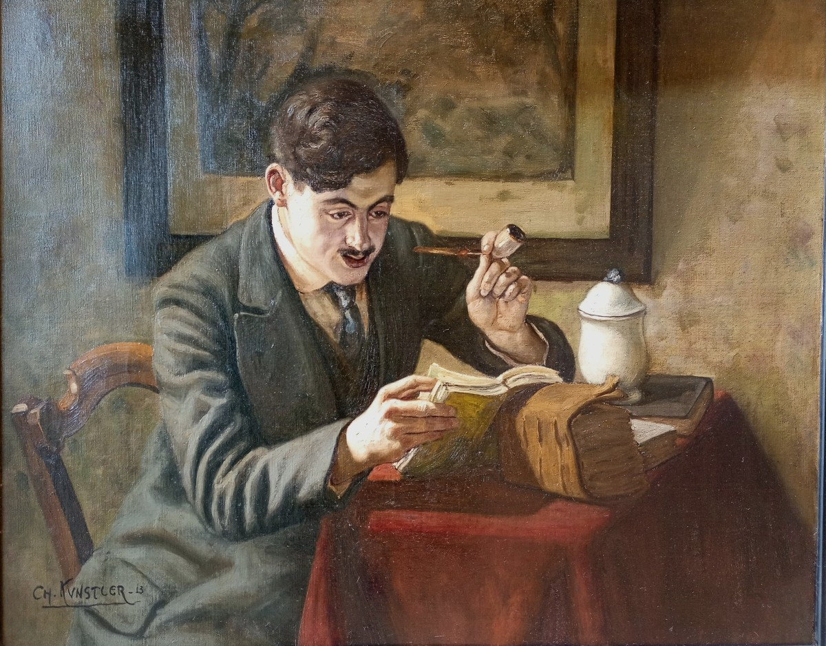 Self-portrait Reading, 1913. Charles Kunstler (1887-1977)