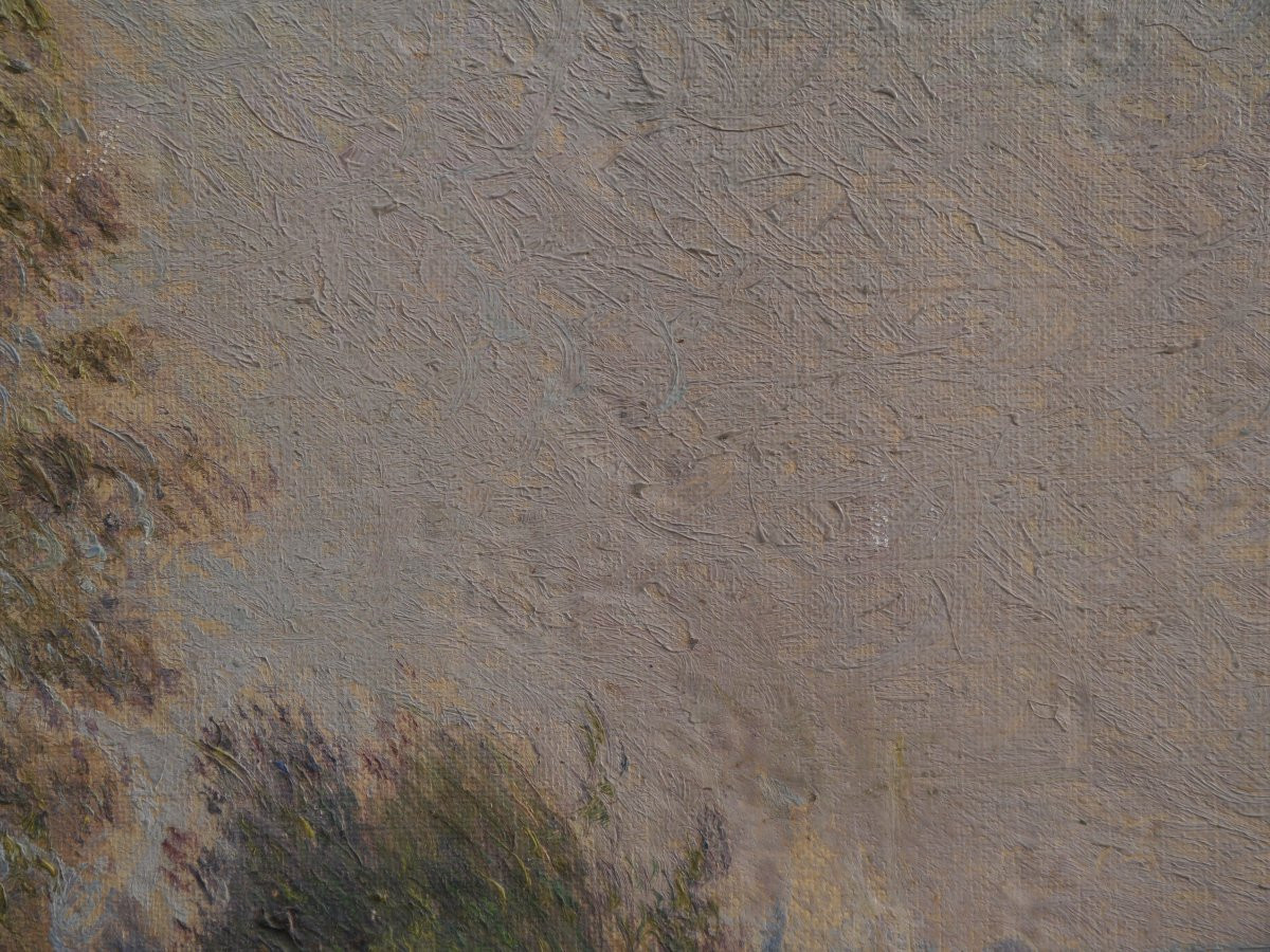 Joseph DELATTRE (1858-1912). Paysage animé et rivière-photo-3