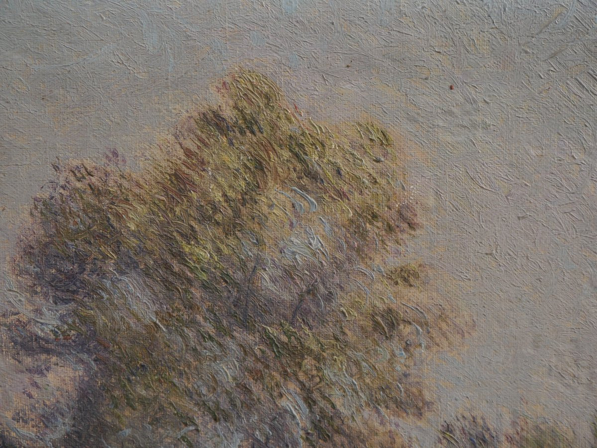 Joseph DELATTRE (1858-1912). Paysage animé et rivière-photo-4