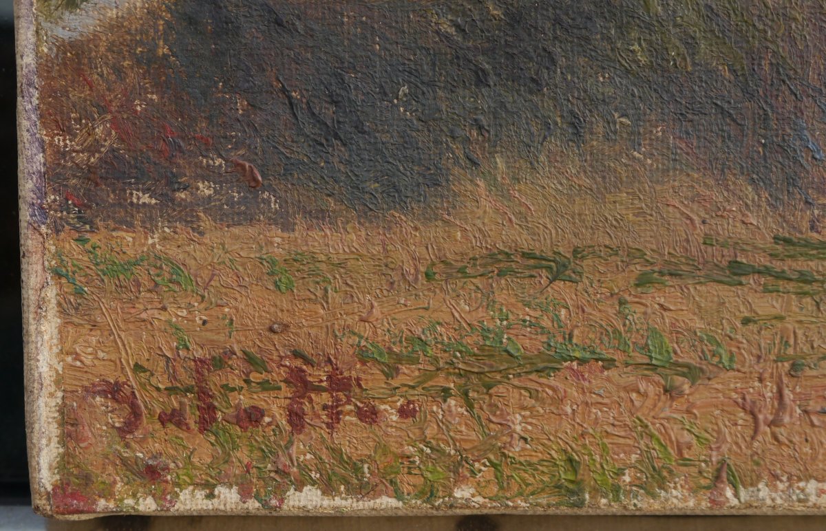 Joseph DELATTRE (1858-1912). Paysage animé et rivière-photo-7