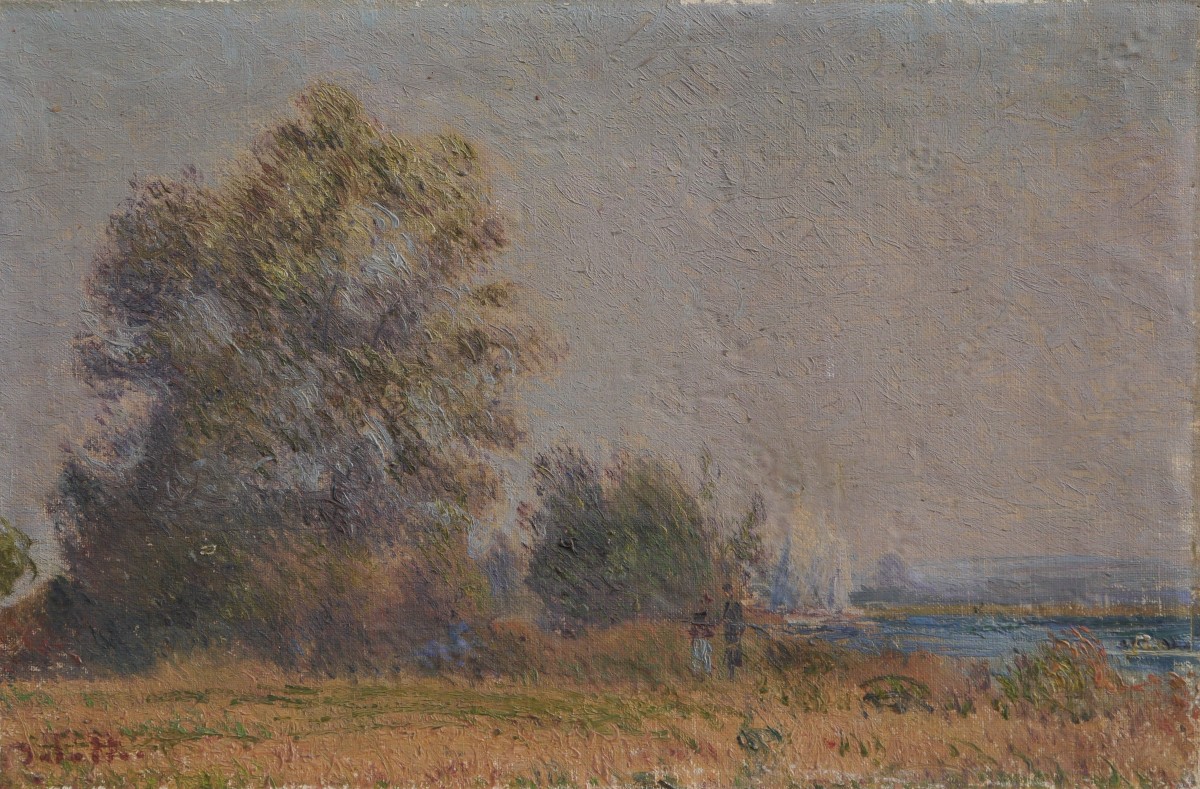 Joseph DELATTRE (1858-1912). Paysage animé et rivière