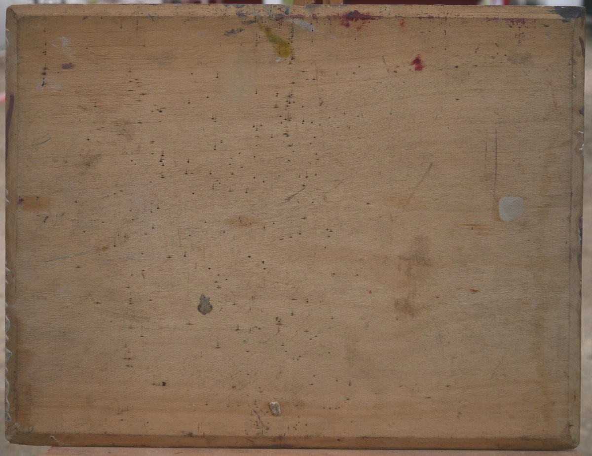 Bistro Terrace, Lively Open-air Café. Germain Jacob, 19th-20th Century-photo-1