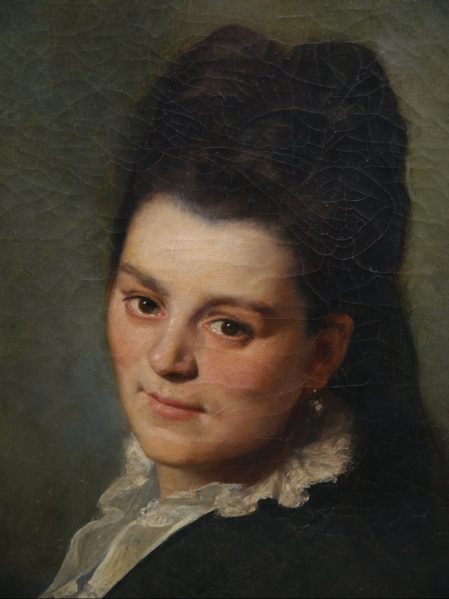 Portrait de femme souriant 1875. Lionel ROYER (1852-1926)-photo-1