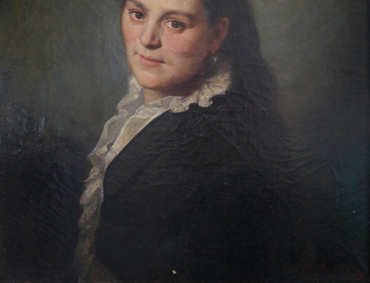 Portrait de femme souriant 1875. Lionel ROYER (1852-1926)-photo-6
