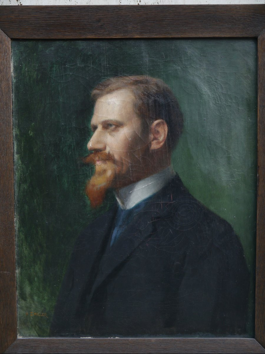 Augustin Zwiller (1850-1939). Portrait Of A Bearded Man-photo-3