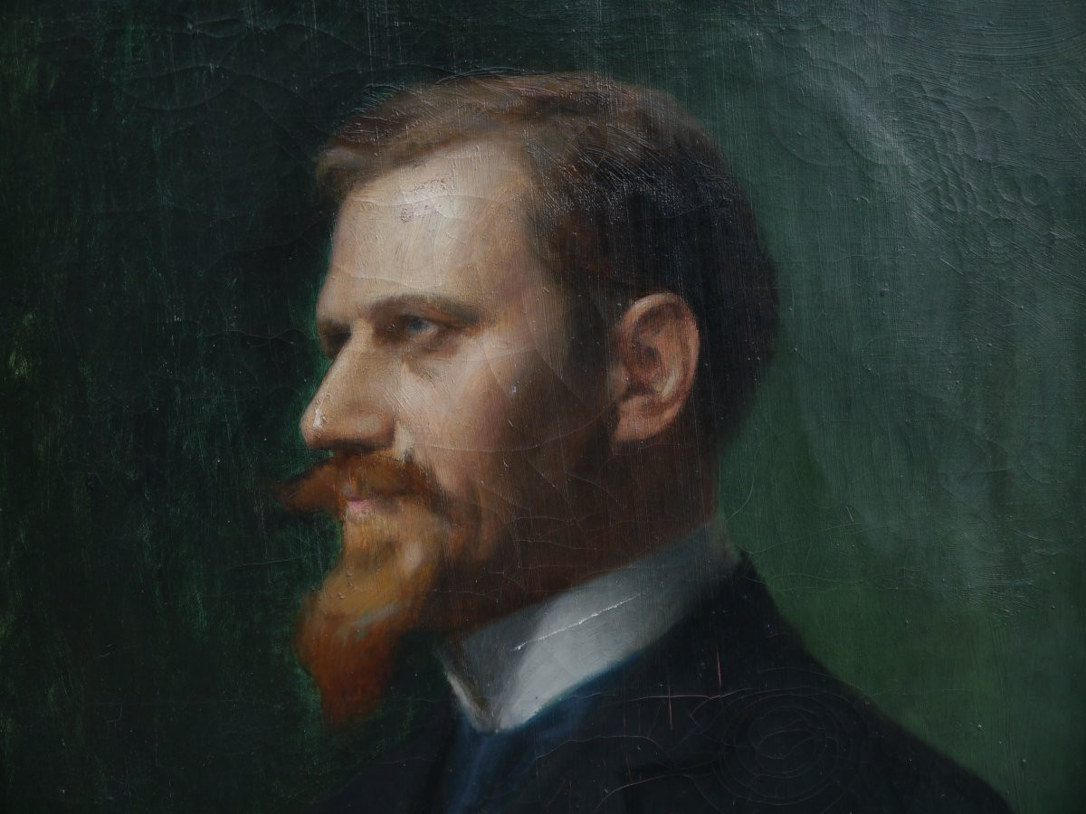 Augustin Zwiller (1850-1939). Portrait Of A Bearded Man-photo-1