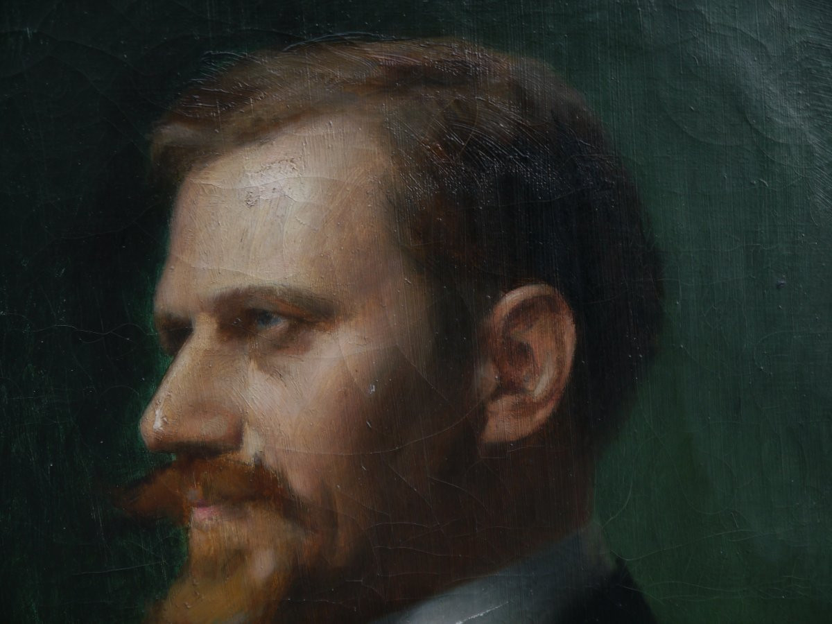 Augustin Zwiller (1850-1939). Portrait Of A Bearded Man-photo-2