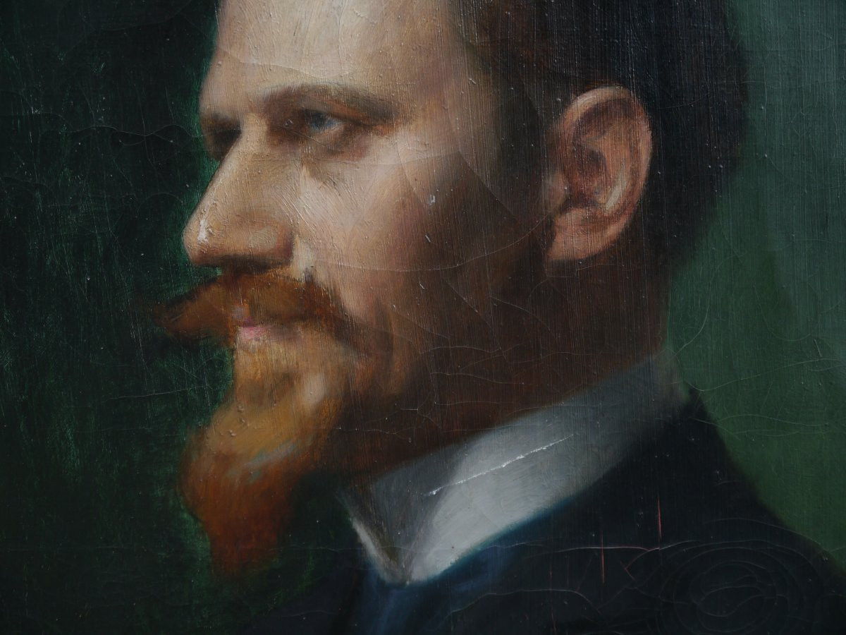 Augustin Zwiller (1850-1939). Portrait Of A Bearded Man-photo-3