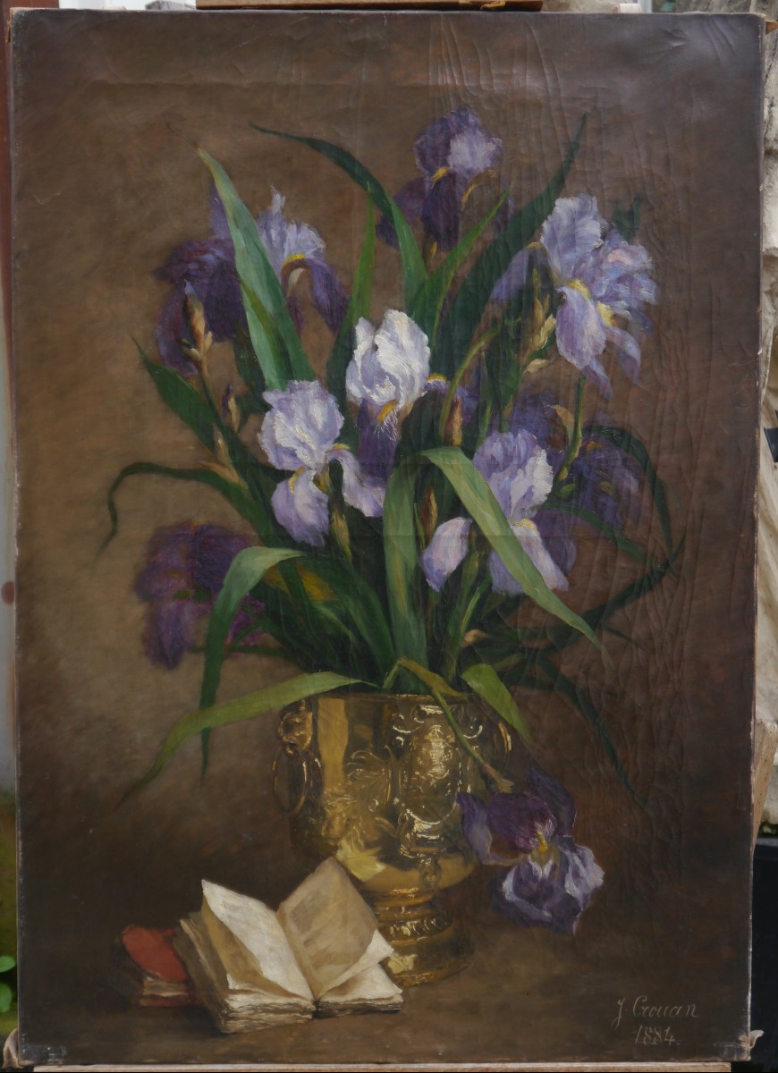 Large Bouquet Of Iris 1884. Julie Crouan (xix)-photo-8