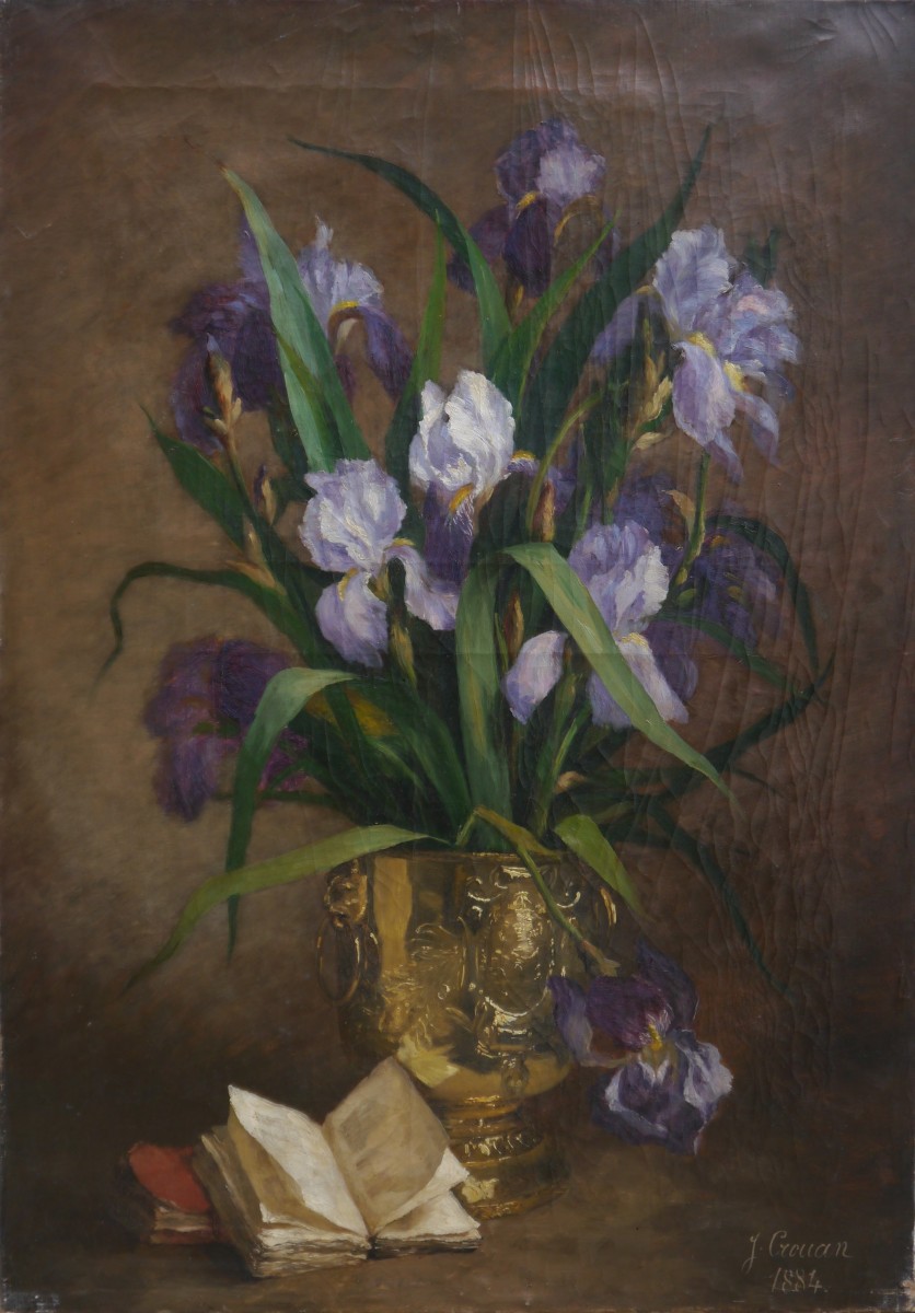 Large Bouquet Of Iris 1884. Julie Crouan (xix)