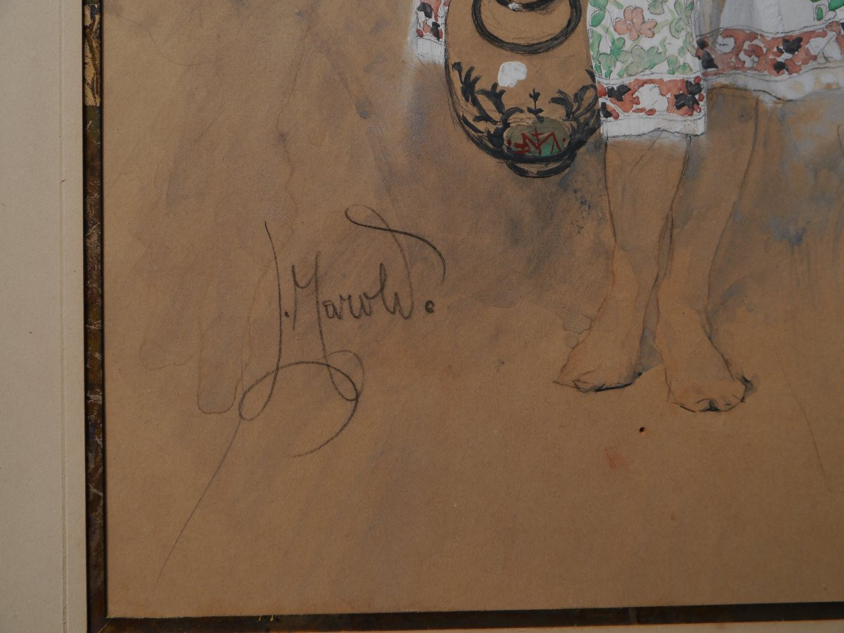 Ludwig Marold (1865-1898). Young Girl In Traditional Czech Costume-photo-2