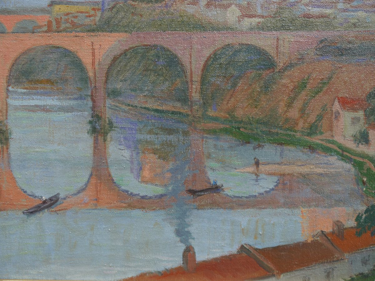 Charles LIOZU (1866-1948), Vue d'Albi avec un train vapeur-photo-6