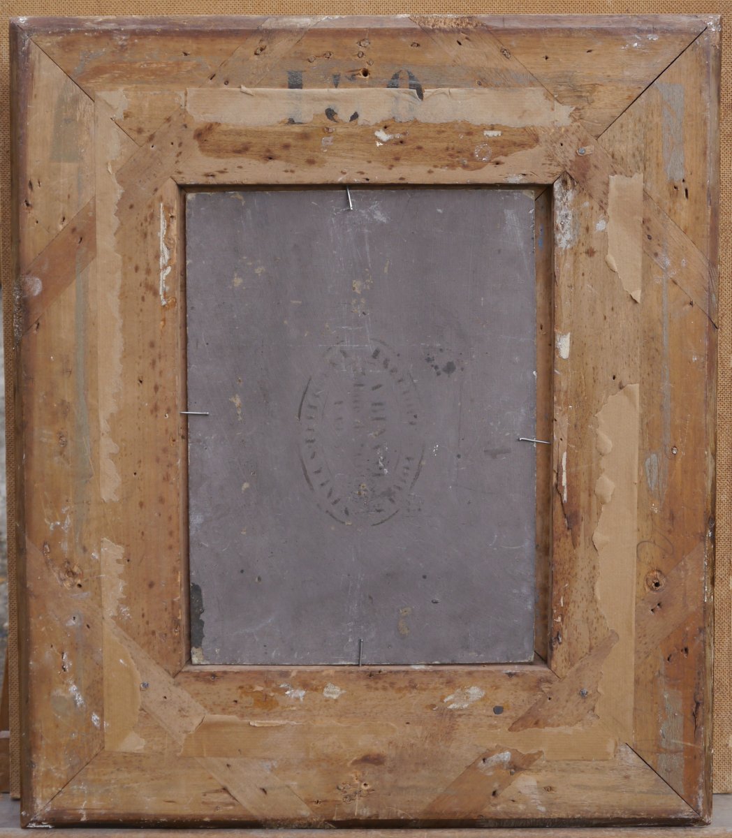 Portrait Of A Woman With A Scarf, Circa 1900 Monogrammed Bm, Gilded Channel Frame-photo-6