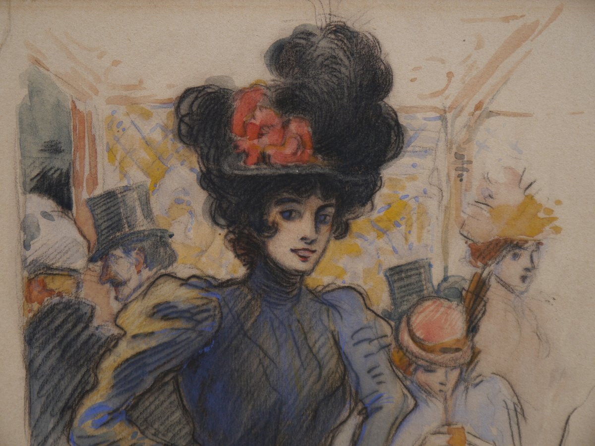 Elegant In A Parisian Café 1898. Lubin De Beauvais (1873-1917)-photo-4