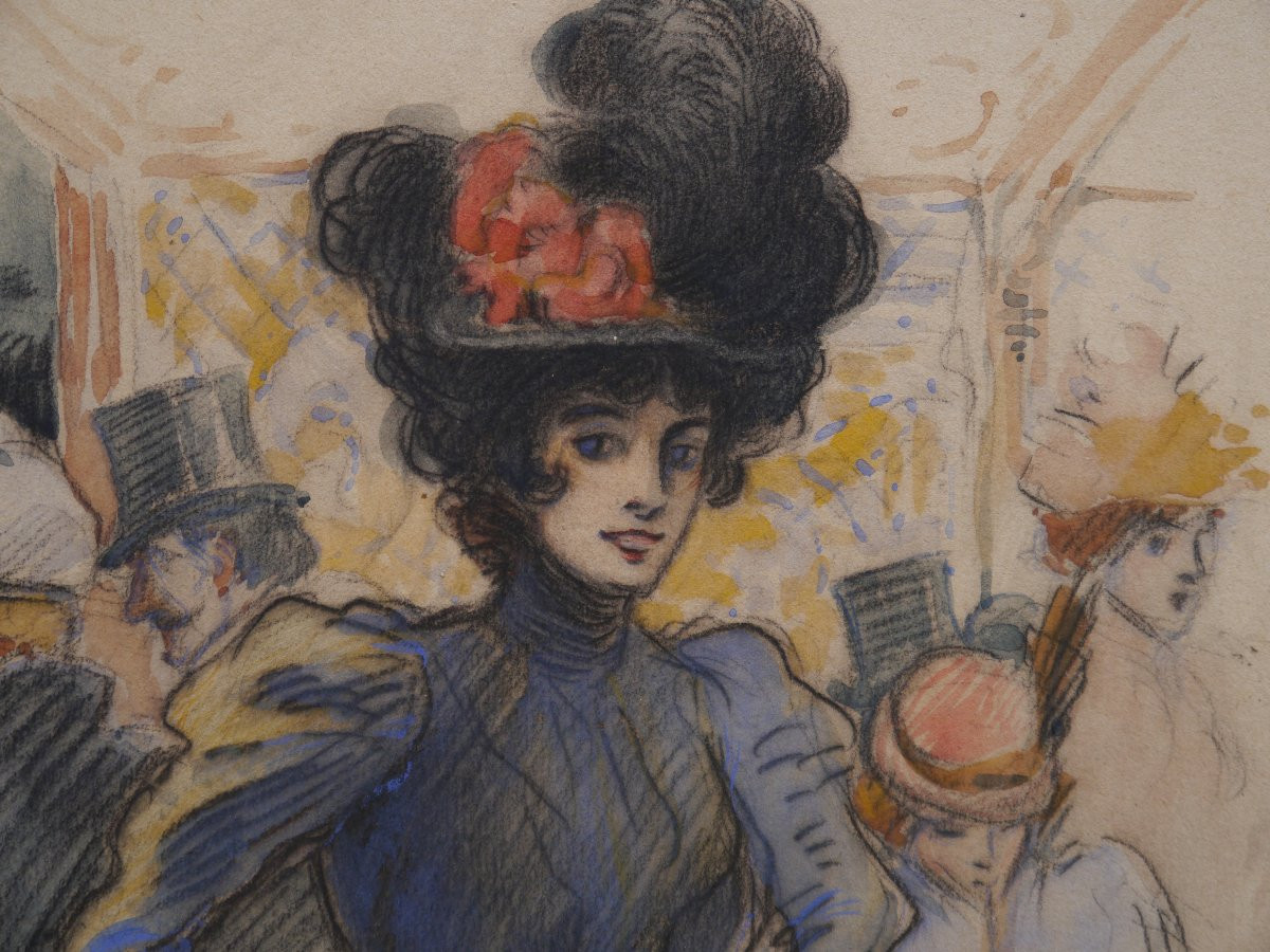 Elegant In A Parisian Café 1898. Lubin De Beauvais (1873-1917)-photo-3