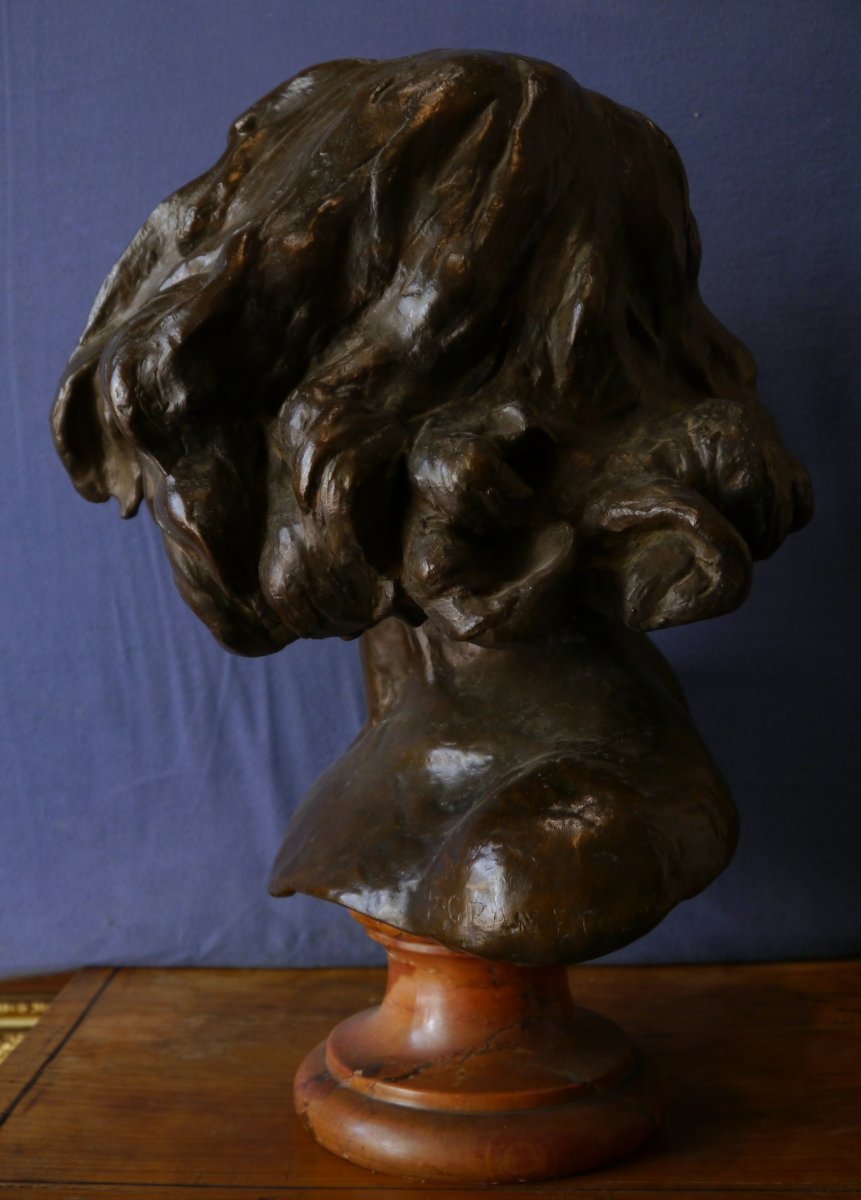 Young Man's Head, Bronze. Pierre Granet (1843-1910)-photo-4