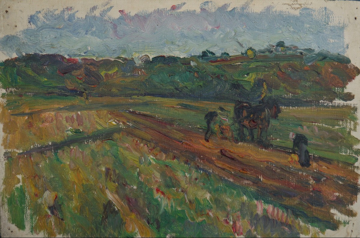 Landscape Study With Ploughing. Raymond Thibésart (1874-1968)