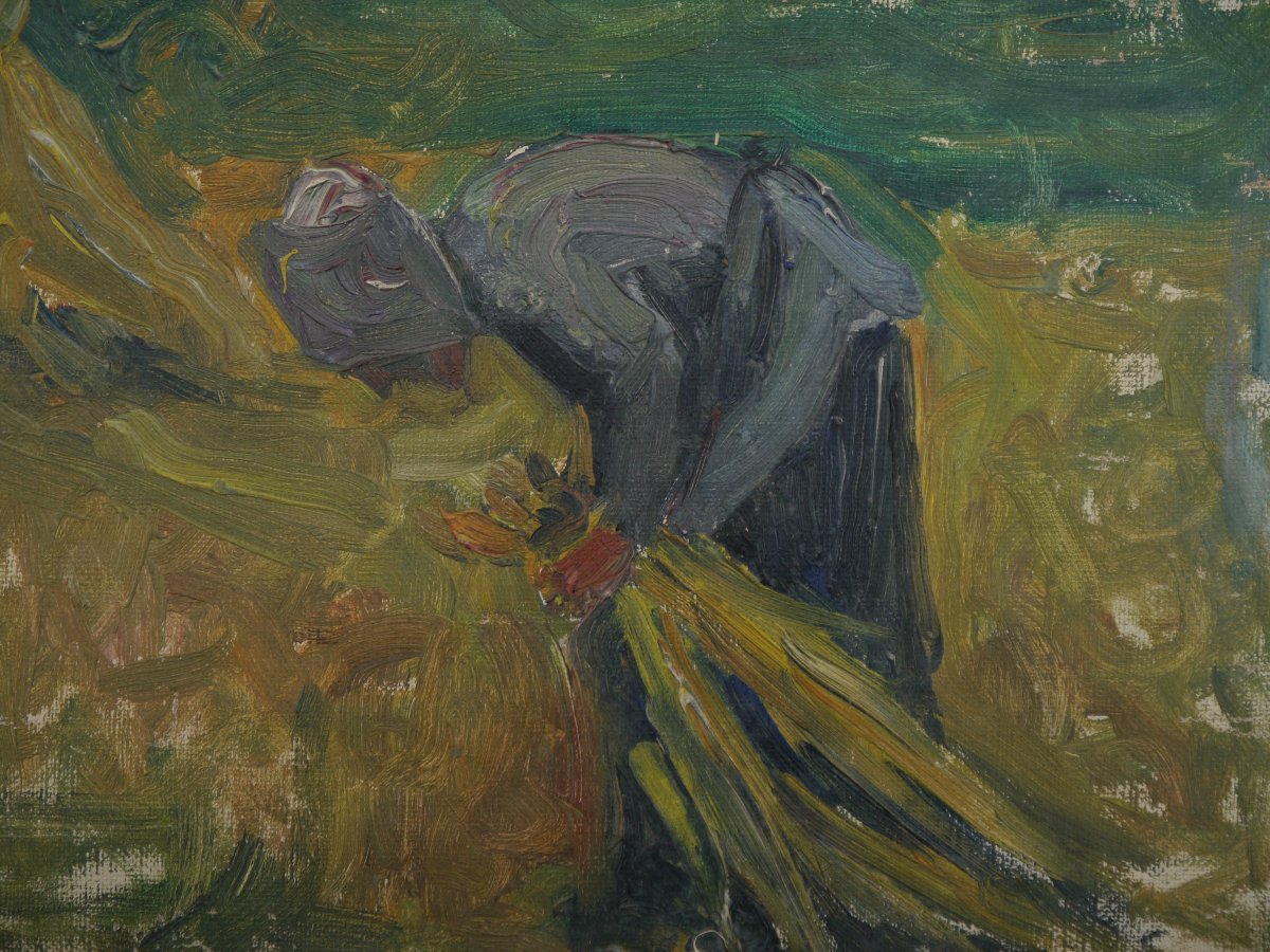Peasant Study In The Field. Raymond Thibésart (1874-1968)-photo-4
