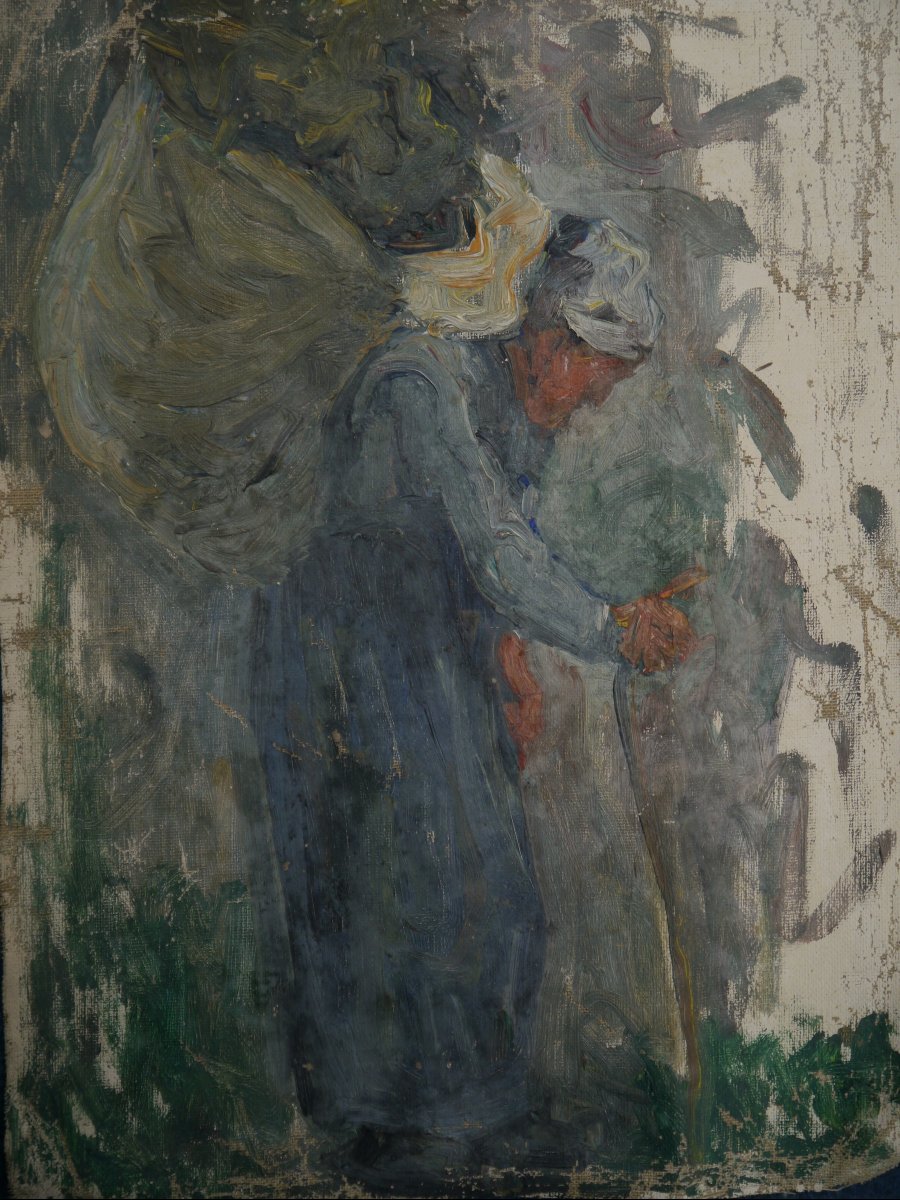 Peasant Study With Cane. Raymond Thibésart (1874-1968)-photo-3