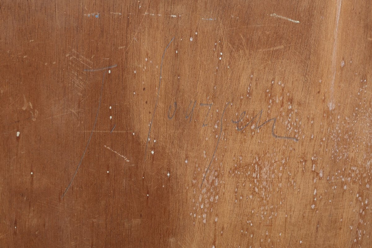 Seascape, Large Tree By The Sea. J. Sourgen On The Back-photo-5