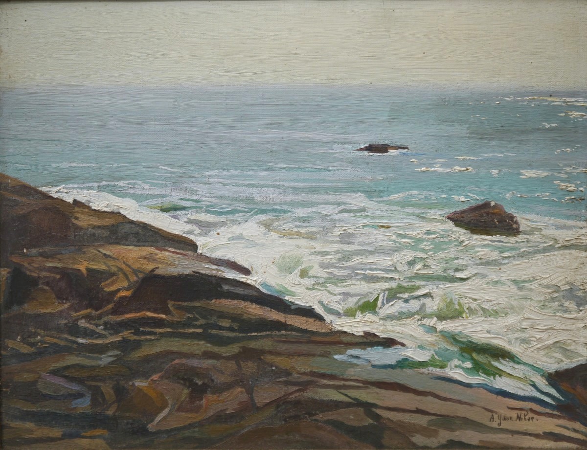 Ile d'Yeu Les Chiens Perrins. Yann Nibor (1857-1947).