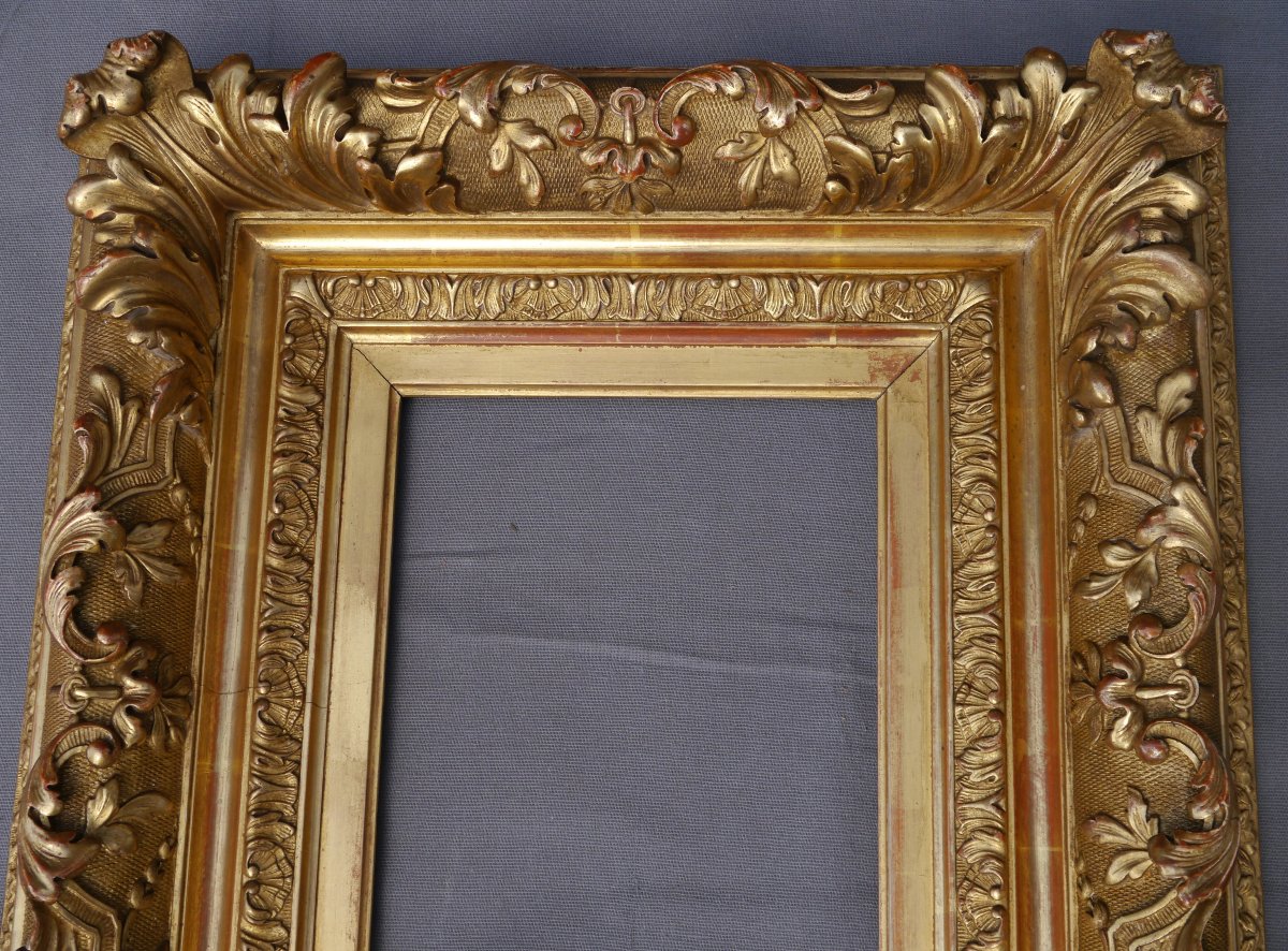 Beau large cadre dor&eacute; XIX &egrave; vue 23,6x18 cm (pour 2F)-photo-3