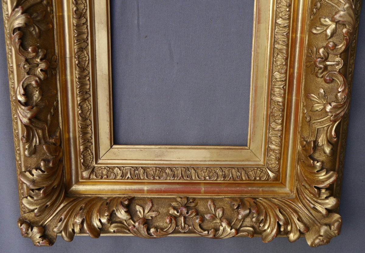 Beau large cadre dor&eacute; XIX &egrave; vue 23,6x18 cm (pour 2F)-photo-4