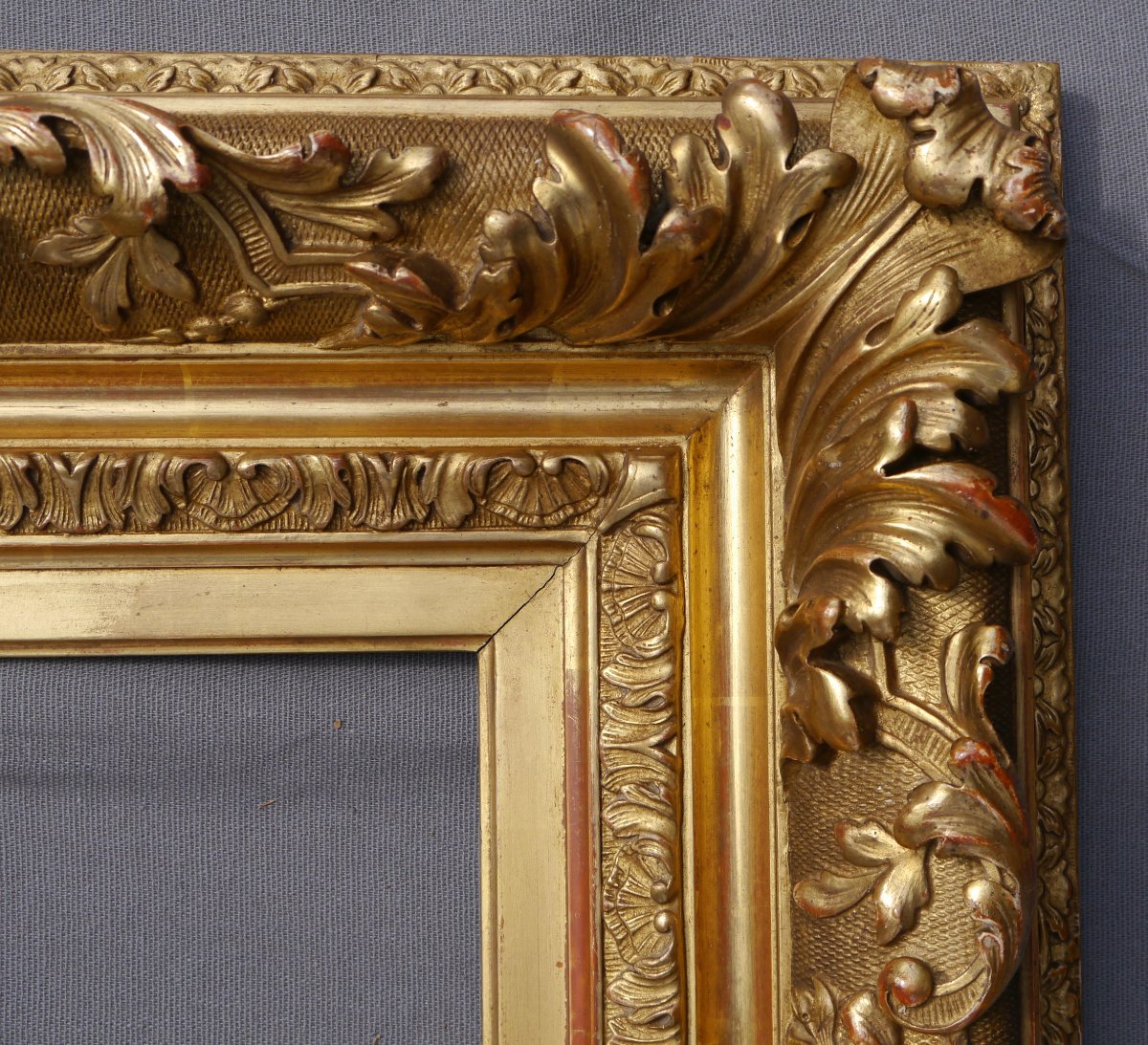 Beau large cadre dor&eacute; XIX &egrave; vue 23,6x18 cm (pour 2F)-photo-4