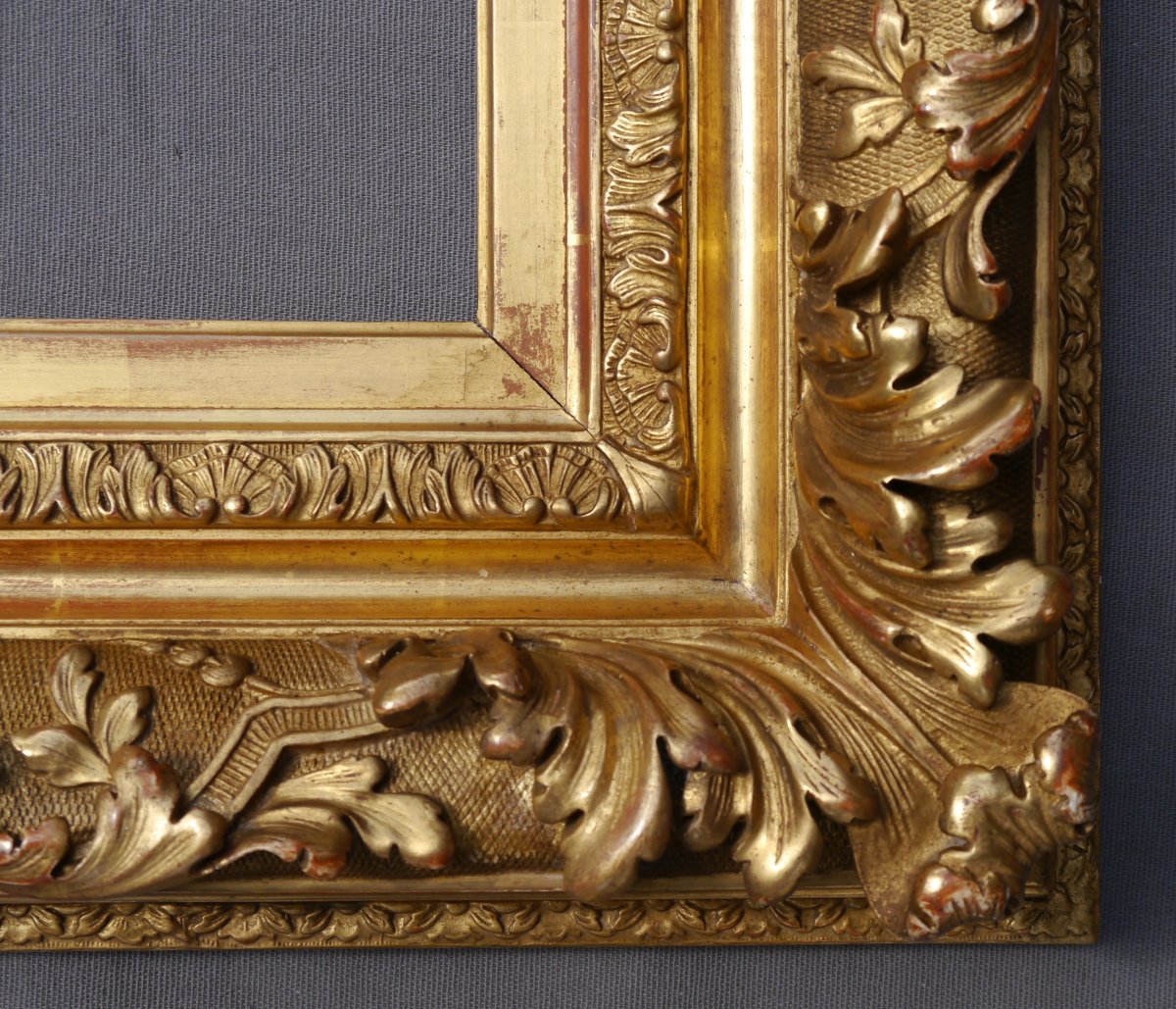 Beau large cadre dor&eacute; XIX &egrave; vue 23,6x18 cm (pour 2F)-photo-5