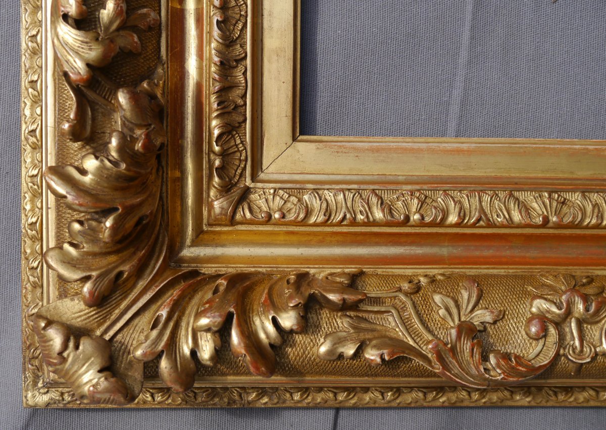 Beau large cadre dor&eacute; XIX &egrave; vue 23,6x18 cm (pour 2F)-photo-6