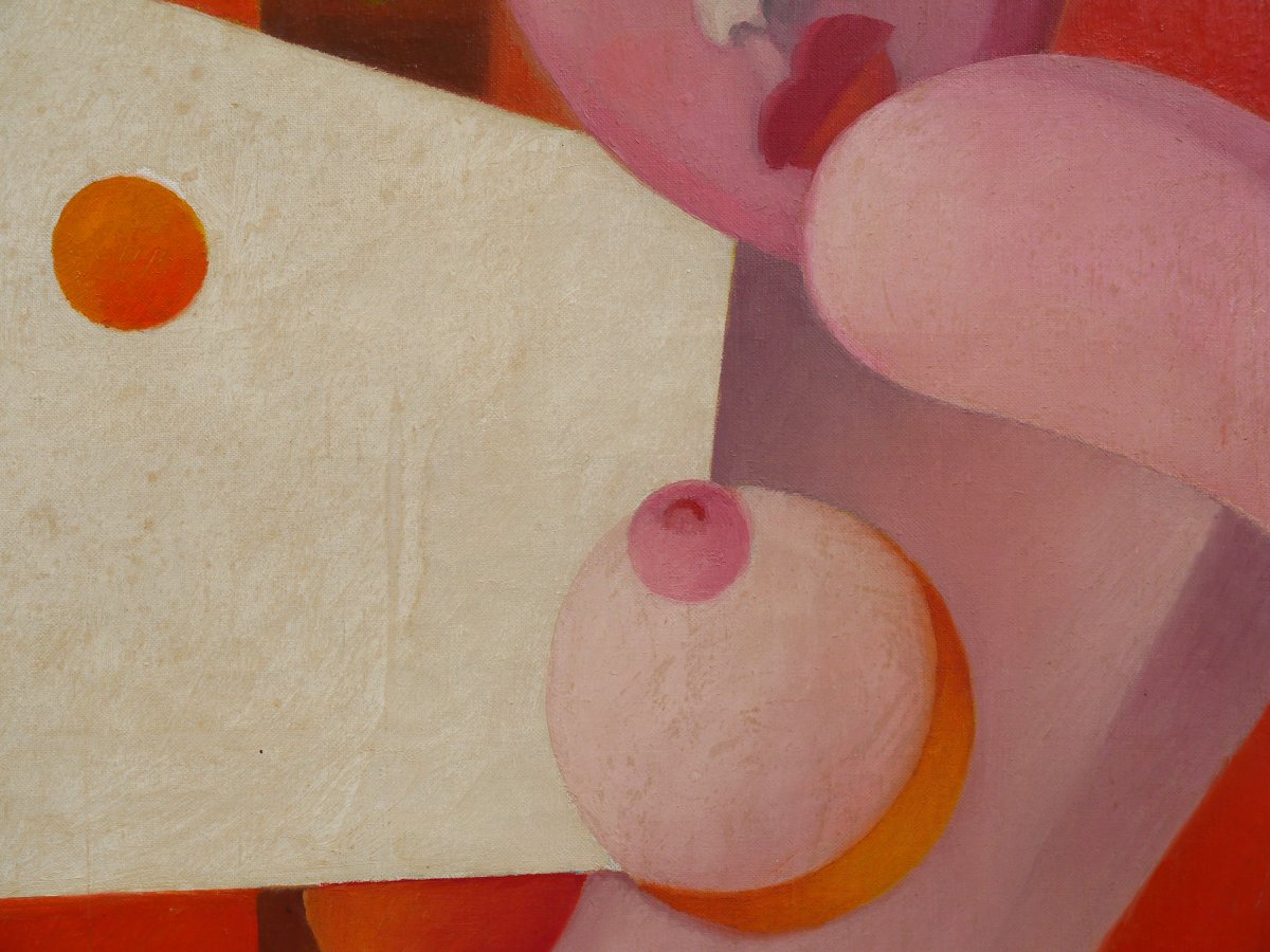 Cubist Female Nude Signed Zanni. Italie,ferrare An.70-photo-3