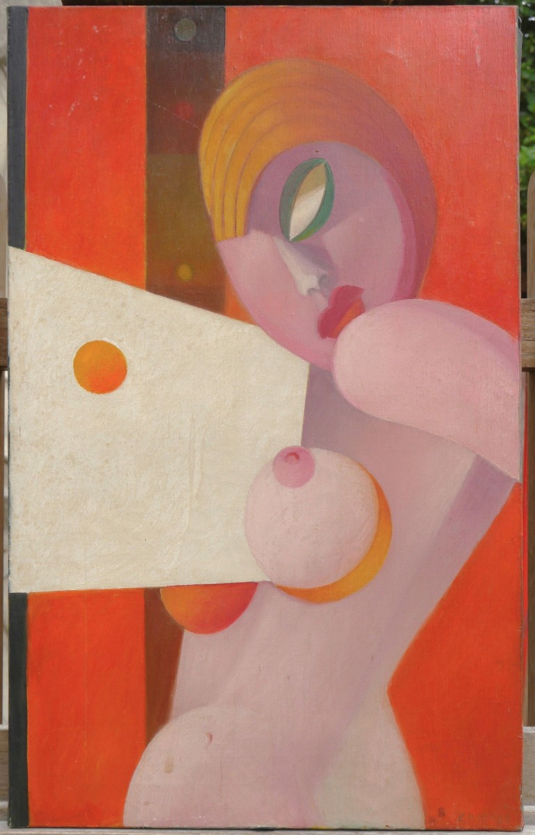 Cubist Female Nude Signed Zanni. Italie,ferrare An.70