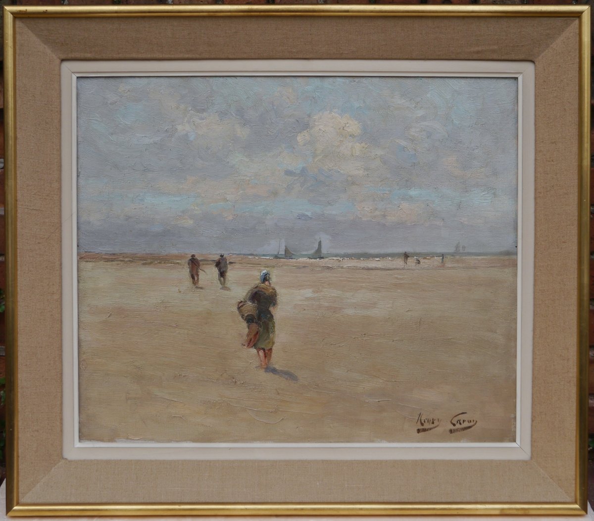 Berck Plage Shrimp Fishing, Henry Caron (1860-1941),abbeville-photo-2